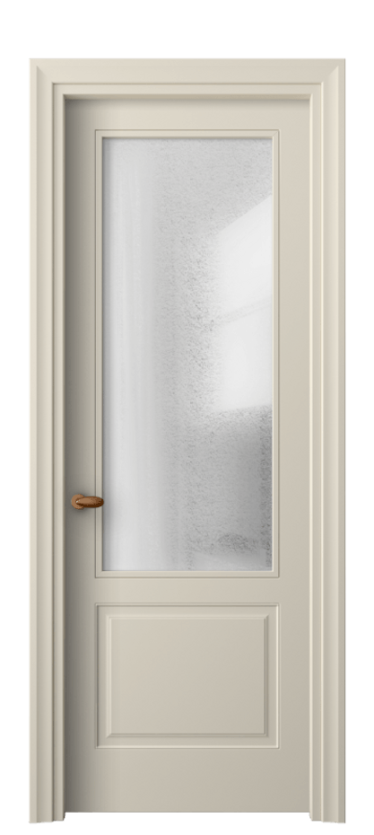 Межкомнатная дверь Эссе 8552 Матовый бежево-серый Фактурное стекло "Лёд", триплекс Цена 79199 ₽ | Volhovec