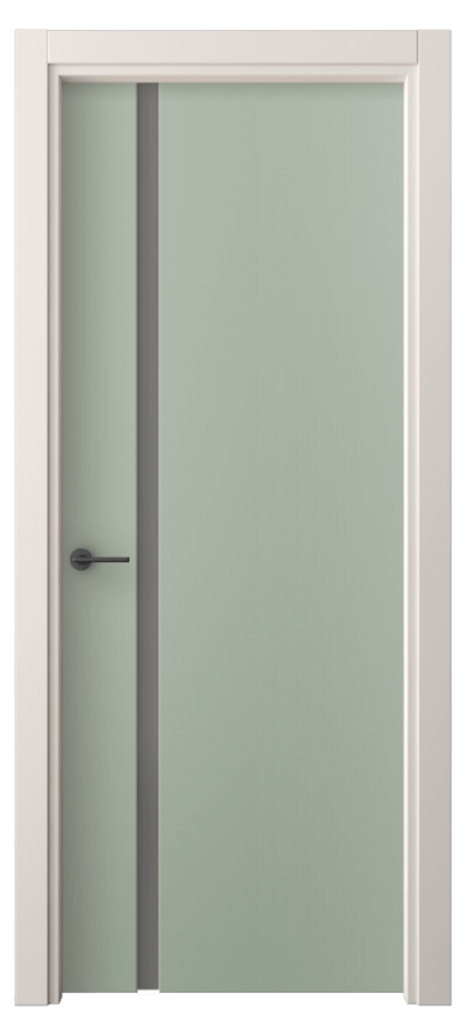 Межкомнатная дверь Фридом 4222 ПЭТ светло-оливковый Сатинированное серое стекло, триплекс Цена 39999 ₽ | Volhovec