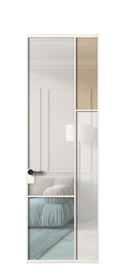 Межкомнатная дверь Мозаик АЛПЛ041.12 Алюминий пудровый белый Комбинация стекол Группы 1 и Группы 3 Цена 176770 ₽ | Volhovec