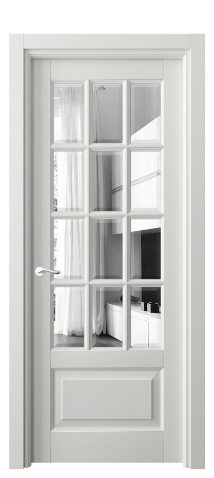 Межкомнатная дверь Лигнум 0728 Дуб светло-серый Двустороннее зеркало с фацетом, триплекс Цена 169599 ₽ | Volhovec