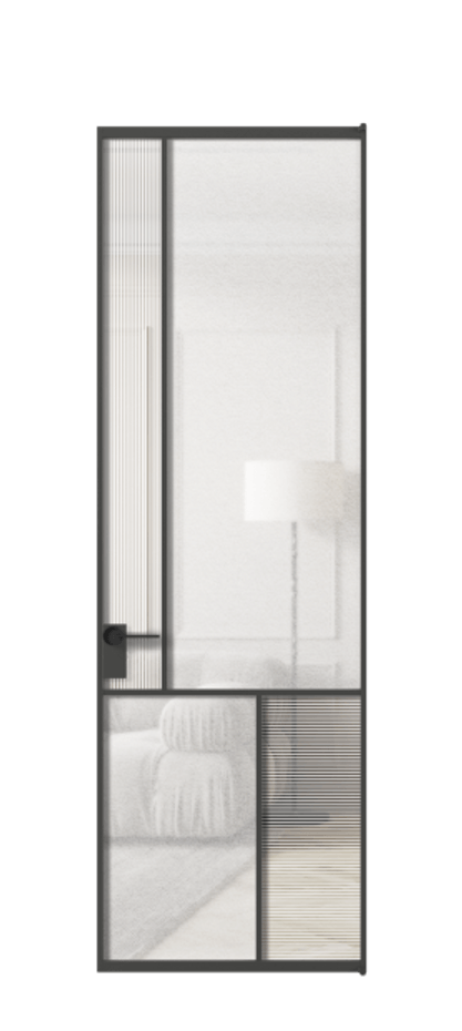 Межкомнатная дверь Мозаик АЛПЛ041.20 Графитовый Рифлёное стекло "Дюна", триплекс, 6 мм + Фактурное стекло "Лёд", триплекс Цена 197770 ₽ | Volhovec