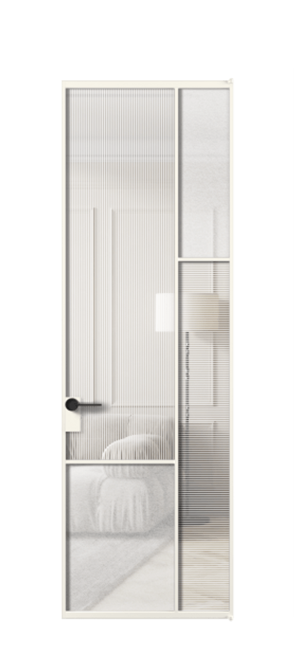 Межкомнатная дверь Мозаик АЛПЛ041.12 Алюминий пудровый белый Рифлёное стекло "Дюна", триплекс, 6 мм + Фактурное стекло "Лёд", триплекс Цена 178770 ₽ | Volhovec