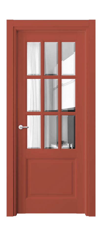 Межкомнатная дверь Тоскана Грильято 6312 Матовый белоснежный Прозрачное стекло с фацетом Цена 159199 ₽ | Volhovec