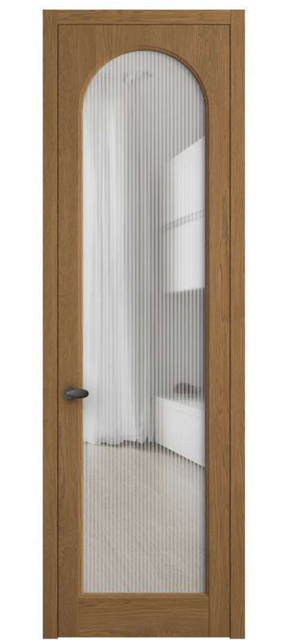 Межкомнатная дверь Палаццо 6804 Дуб пряный матовый Рифлёное стекло "Мору", триплекс Цена 160529 ₽ | Volhovec