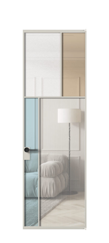 Межкомнатная дверь Мозаик АЛПЛ041.22 Алюминий тёплый серый Комбинация стекол Группы 1 и Группы 3 Цена 176770 ₽ | Volhovec