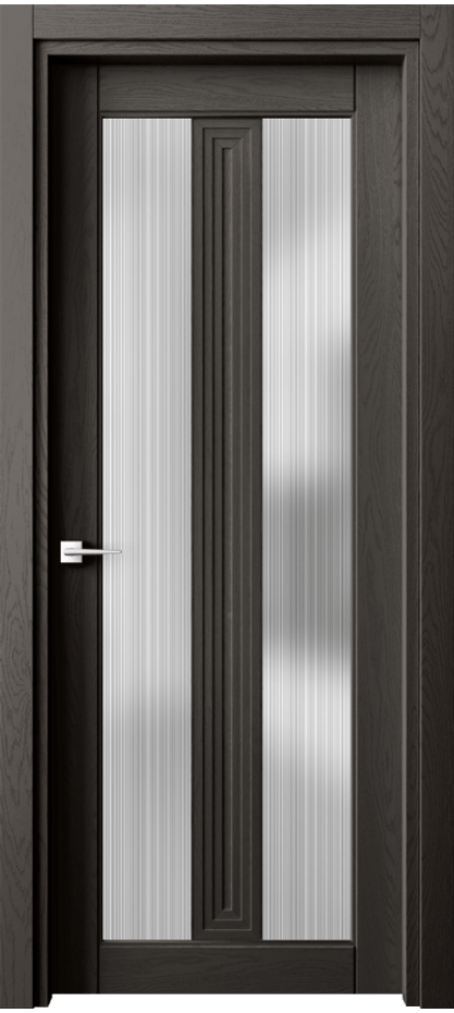 Межкомнатная дверь Эго 6122 Дуб антрацит Сатинированное стекло "Дождь" Цена 126399 ₽ | Volhovec