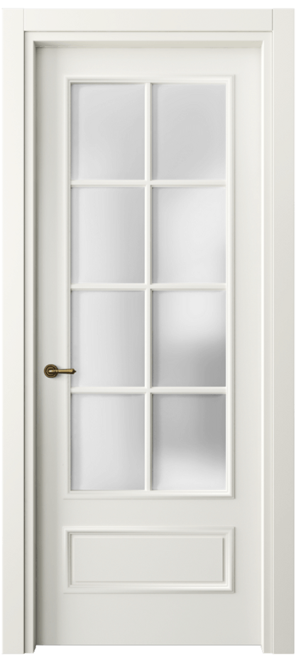 Межкомнатная дверь Париж 8112 Матовый жемчужный Сатинированное стекло Цена 80199 ₽| Volhovec