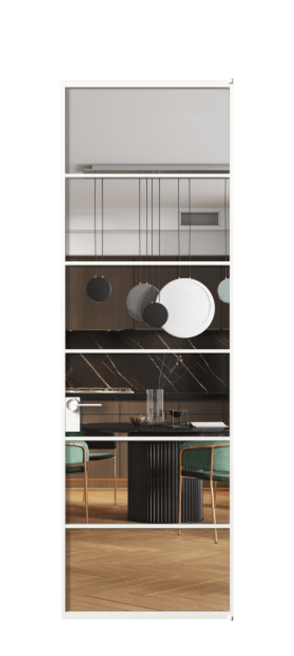 Алюминиевая дверь АЛПЛ040.04 Алюминий Белый Прозрачное стекло "Кристал Вижн", калёное Цена 156470  | Volhovec