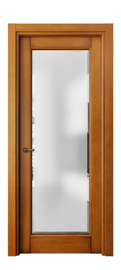 Межкомнатная дверь Тоскана Элегантэ 6300 Бук светлый с патиной Сатинированное стекло с фацетом Цена 115799 ₽ | Volhovec