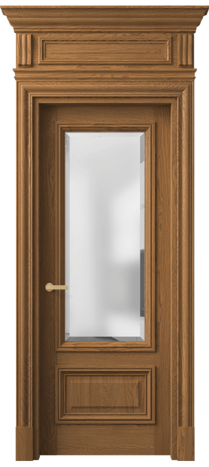 Межкомнатная дверь Антик 7306 Дуб пряный матовый Сатинированное стекло с фацетом Цена 273289 ₽ | Volhovec