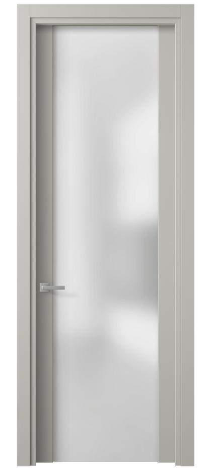 Межкомнатная дверь Планум 4114 Матовый тёплый серый Сатинированное стекло Цена 61799 ₽ | Volhovec