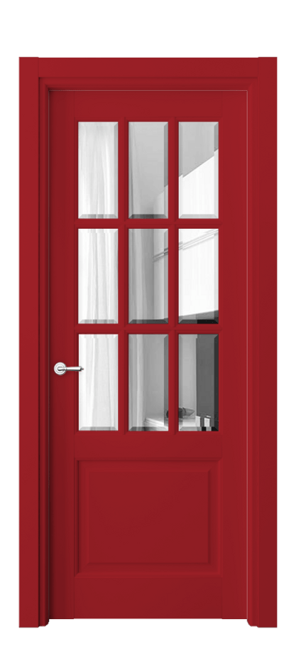 Межкомнатная дверь Тоскана Грильято 6312 Матовый белоснежный Прозрачное стекло с фацетом Цена 159199 ₽ | Volhovec