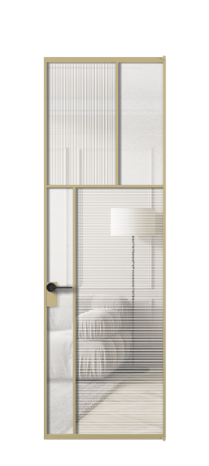 Межкомнатная дверь Мозаик АЛПЛ041.22 Золотой Рифлёное стекло "Дюна", триплекс, 6 мм + Фактурное стекло "Лёд", триплекс Цена 197770 ₽ | Volhovec