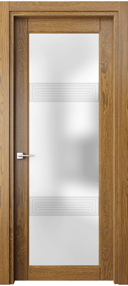 Межкомнатная дверь Эго 6112 Дуб медовый Сатинированное стекло "3Д" Цена 126399 ₽ | Volhovec