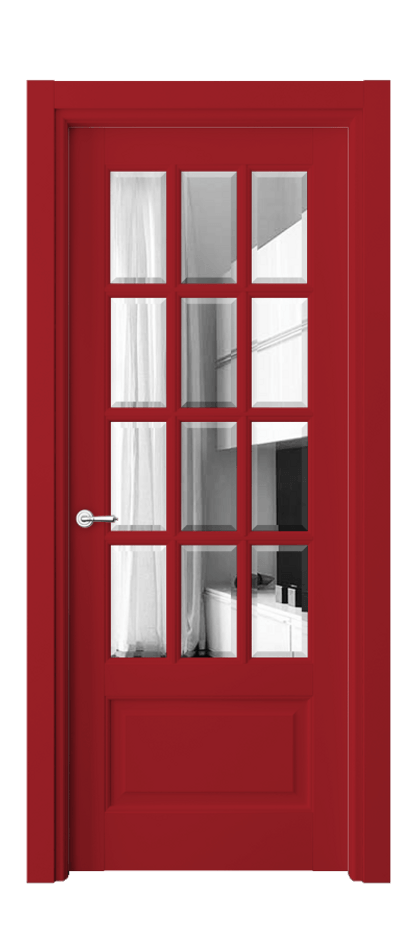 Межкомнатная дверь Тоскана Грильято 6313 Матовый белоснежный Двустороннее зеркало с фацетом, триплекс Цена 158599 ₽ | Volhovec