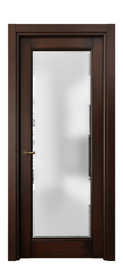 Межкомнатная дверь Тоскана Ромбо 6300 Бук тёмный с патиной Сатинированное стекло с фацетом Цена 115799 ₽ | Volhovec