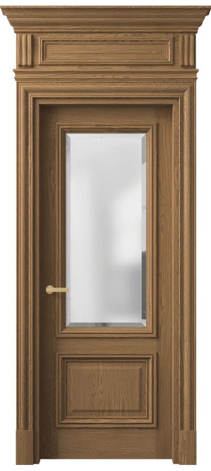 Межкомнатная дверь Антик 7302 Дуб мускатный матовый Сатинированное стекло с фацетом Цена 273289 ₽ | Volhovec