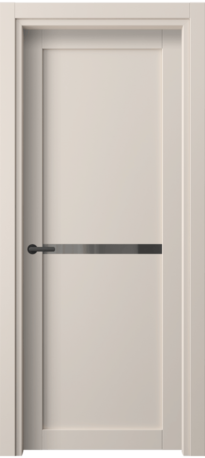 Межкомнатная дверь Нео 2112 ПЭТ пудровый бежевый Двустороннее серое зеркало, триплекс Цена 0 ₽ | Volhovec