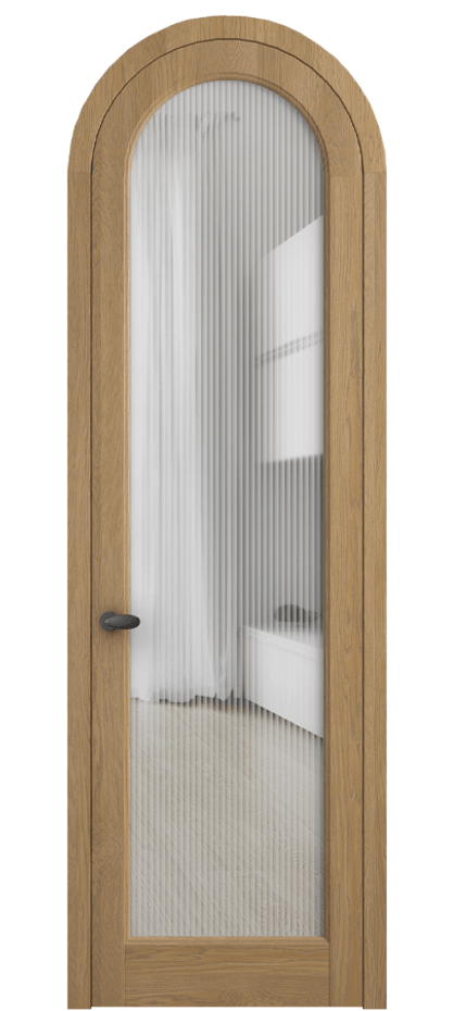 Межкомнатная дверь Палаццо 6814 Дуб пшеничный матовый Рифлёное стекло "Мору", триплекс Цена 218649 ₽ | Volhovec