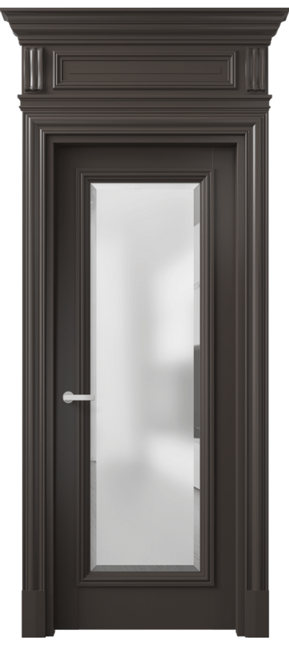 Межкомнатная дверь Антик 7300 Матовый антрацит Сатинированное стекло с фацетом Цена 167359 ₽ | Volhovec