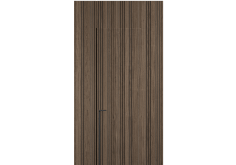 Панели для отделки стен Стеновая панель Фрезерованные Дуб серый матовый рифт. Цвет Дуб серый матовый рифт. Материал Радиальный шпон НатурВуд. Коллекция Фрезерованные. Картинка.