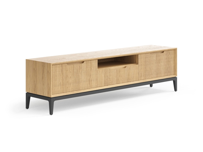 Мебель ТВ тумба Вельвет. Цвет Дуб соломенный матовый. Материал Массив дуба матовый. Коллекция ТВ тумба Вельвет. Картинка.