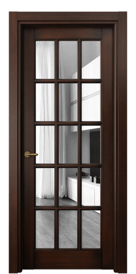 Дверь межкомнатная 6311 БТП Зеркало. Цвет Бук тёмный с патиной. Материал Массив бука с патиной. Коллекция Тоскана Грильято. Картинка.