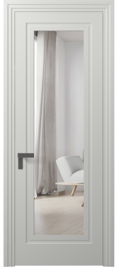 Дверь межкомнатная 8303 МССР ЗЕР. Цвет Матовый светло-серый. Материал Гладкая эмаль. Коллекция Рокка. Картинка.