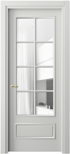 Дверь межкомнатная 8112 МССР ПРОЗ. Цвет Матовый светло-серый. Материал Гладкая эмаль. Коллекция Париж. Картинка.