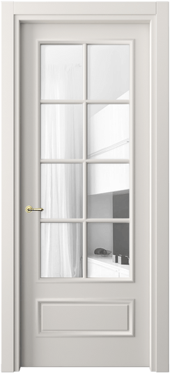 Дверь межкомнатная 8112 МПБЛ ПРОЗ. Цвет Матовый пудровый белый. Материал Гладкая эмаль. Коллекция Париж. Картинка.