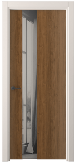 Дверь межкомнатная 4224 ЛОР ДВ ЗЕР СЕР. Цвет Лесной орех. Материал Ламинатин. Коллекция Фридом. Картинка.